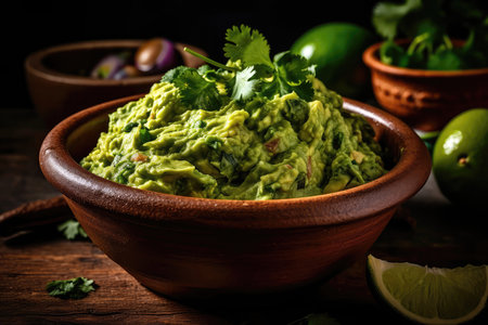 Bowl Of Nitrogeninfused Guacamole With Refreshing And Smooth Textureの素材