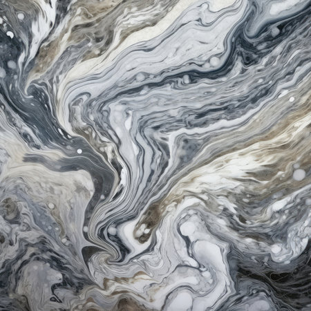 Marble Surface Texture Background Gray With Wavelike Patterns Of White And Silverの素材