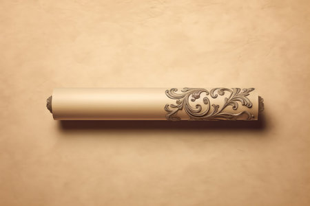Scroll On Beige Backgroundの素材