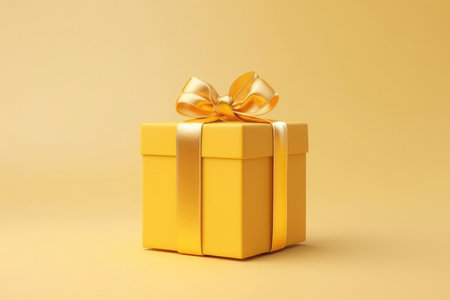Yellow Gift Box On White Backgroundの素材