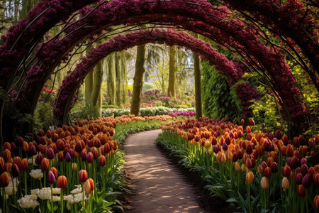 Archway Formed By Towering Tulipsの素材