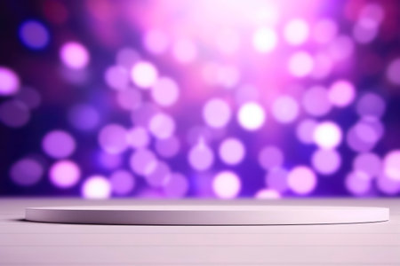 Blank Stage With Lavender Color Bokeh. mock upの素材