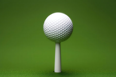 Closeup Golf Ball On Teeの素材