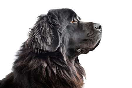 Portrait Of Dog Newfoundland In Profile On White Backgroundの素材