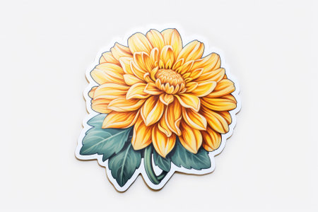 Flower Sticker On White Backgroundの素材