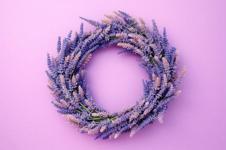 Wreath Of Lavender Blooms Evoking Sense Of Tranquilityの素材
