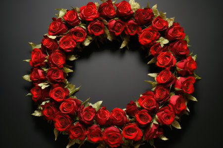Wreath Of Red Roses Symbolizing Love And Passionの素材