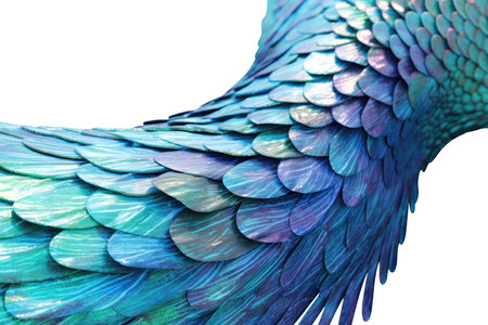 Mermaids Tail Closeup On White Backgroundの素材