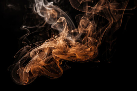 Brown Smoke On Black Backgroundの素材