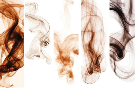 Set Brown Smoke On White Backgroundの素材