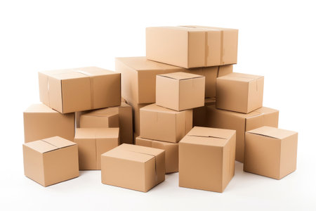 Lots Of Boxes On White Backgroundの素材