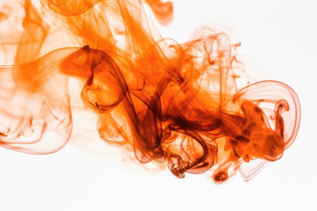 Orange Smoke On White Backgroundの素材