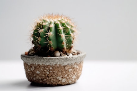 Cactus On White Background With Empty Spaceの素材