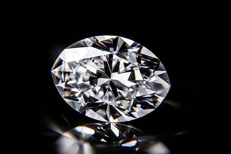 Ovalshaped Diamond, Showcasipng Elopngated And Graceful Silhouetteの素材