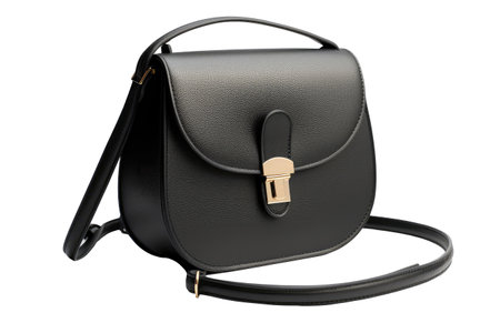 Black Crossbody Bag On White Backgroundの素材