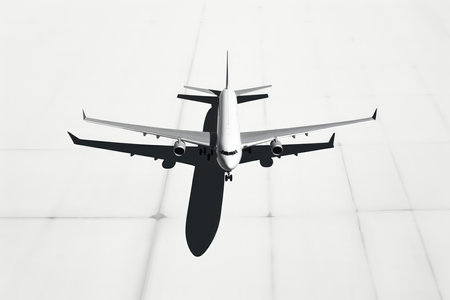 The Shadow Of Airplane On White Backgroundの素材