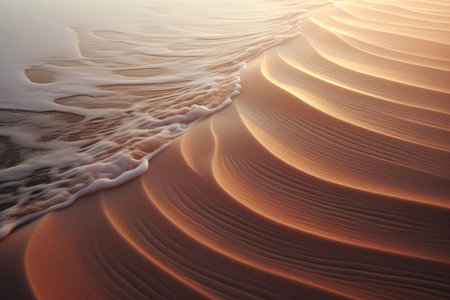 Soft Sand Ripples Created By The Ocean Wavesの素材