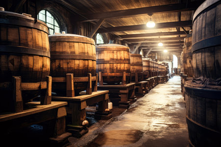 Barrels Of Beer In Breweryの素材