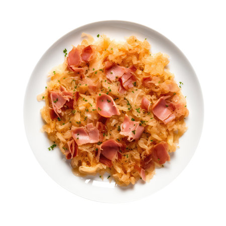 Sauerkraut German Cuisine On White Plateの素材
