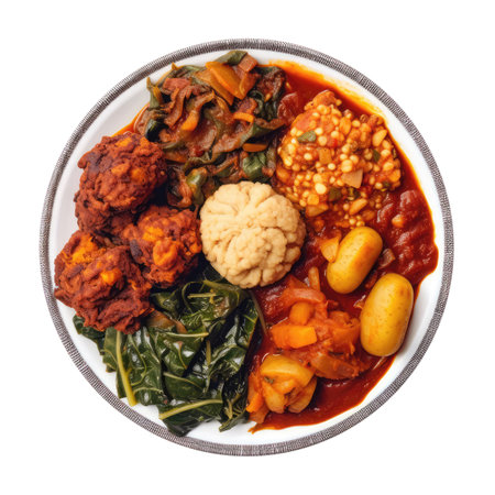 Doro Alichethiopian Cuisine. On A White Plate.の素材