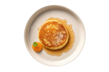 Tapioccassavflour Pancake, Brazilian Cuisine. On A White Plate, On A White Background.の素材