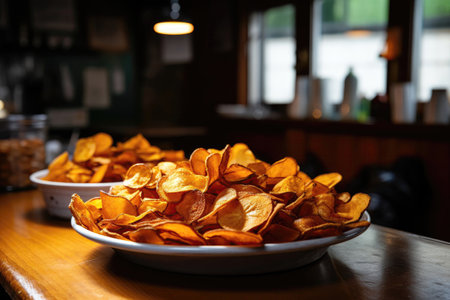 Dish Chips On Table In Industrialstyle Cafe. Ð¡oncept, Industrial Style Cafe, Dish Chips On Table, Design Trends, Decorating Tipsの素材