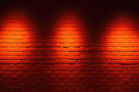 Brick Wall In Fluorescent Orange Neon Colorsの素材