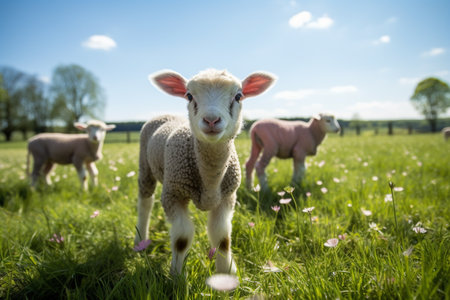 Farm Animal Welfare In Open Fields.の素材