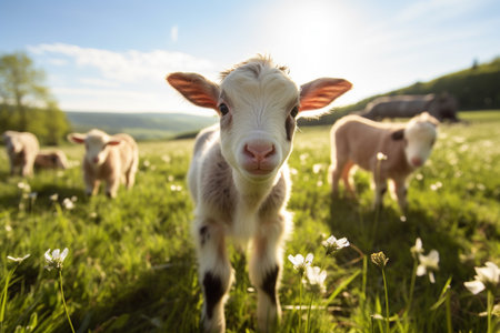 Farm Animal Welfare In Open Fields.の素材