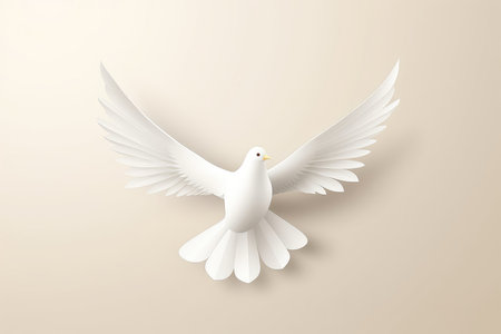 White Bird Symbolizing Peace For International Day Of Peace.の素材