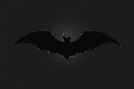 The Silhouette Of Bat, Iconic Halloween Symbol. Ð¡oncept Halloween Traditions, Bat-Inspired Decorations, Symbolism Of Bats, Halloween Costume Ideas.の素材