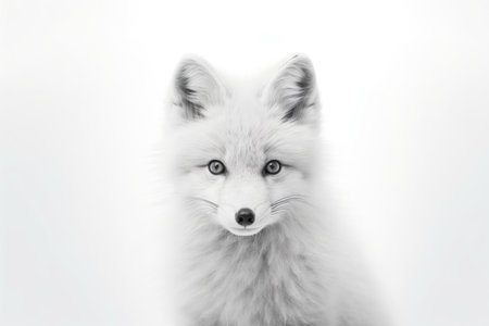 Intense Gaze Of An Arctic Fox In Focus.の素材