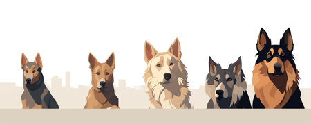 Observant Pack Of Strays Keeping Close Eye On Us.の素材