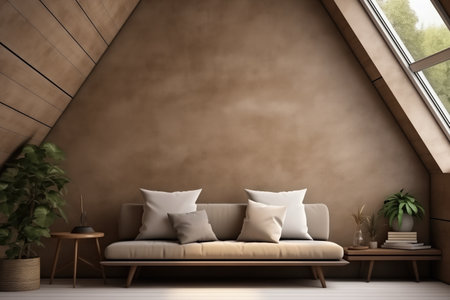 Modern Vintage Style Triangle Attic Room.の素材