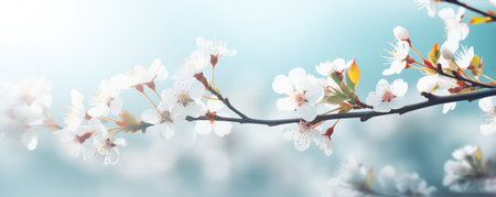 Closeup Of Spring Blossom Branches With Bokeh Effect.の素材