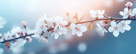 Closeup Of Spring Blossom Branches With Bokeh Effect.の素材