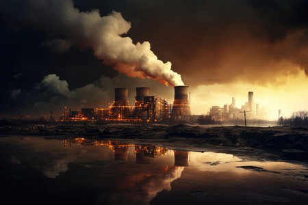 Nuclear Power Plant Emitting Smoke.の素材