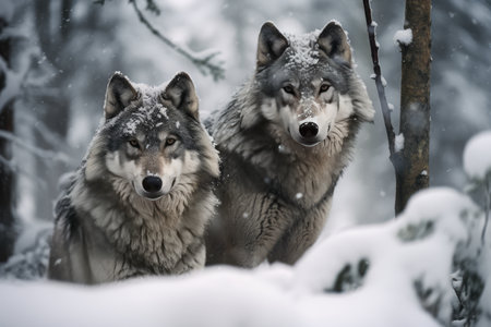 Wolves In Snowcovered Chernobyl Radiation Zone.の素材