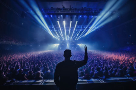 Pop Star Sensation Captivating Arena Crowd With Electric Performance.の素材