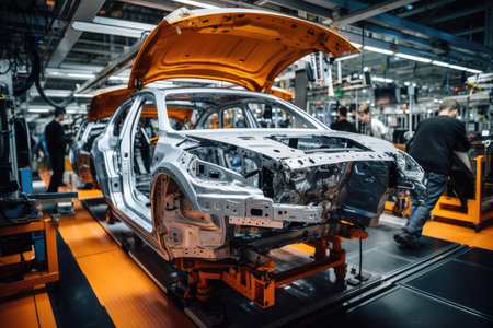 Car Factory In The Automotive Industry.の素材