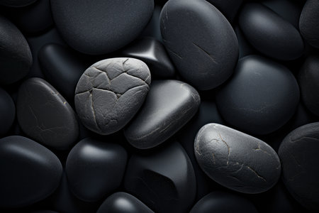 Black Geometric Stone And Rock Shape Background Minimalistic Backdrop Featuring Black Geometric Rocks And Stones.の素材