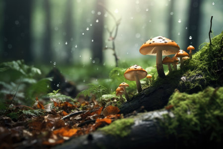 Surreal Forest With Fog And Natural Beauty.の素材