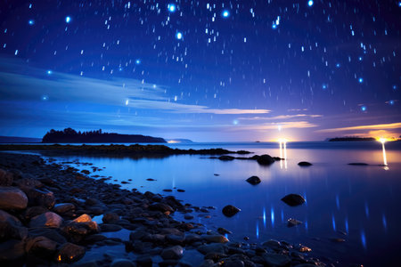 Shooting Stars Illuminate The Night Sky.の素材