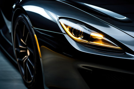 Detail On Led Headlights Of Supercar.の素材
