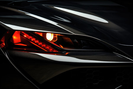 Detail On Led Headlights Of Supercar.の素材