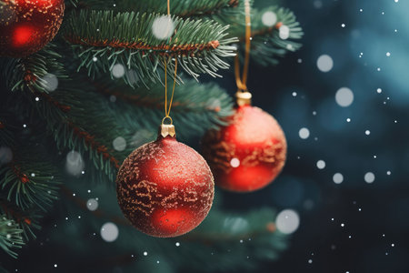 Festive Christmas And New Year Background With Decorated Tree.の素材
