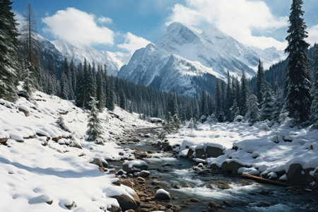 Winter Landscape In The Mountains.の素材