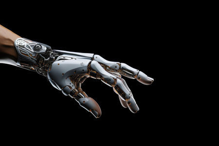 Cyborg Robotic Hand Pointing Isolated.の素材