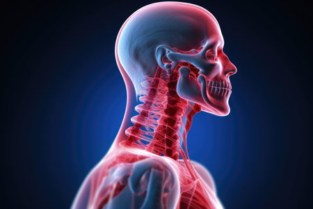 Neck Injury Causing Pain.の素材