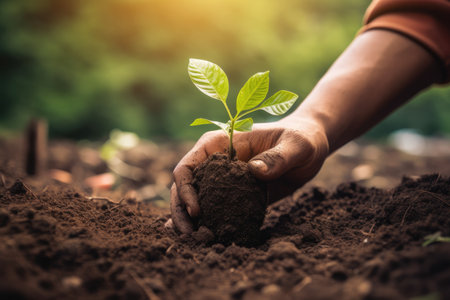 Tree Planting For Environmental Preservation And Combatting Global Warming.の素材